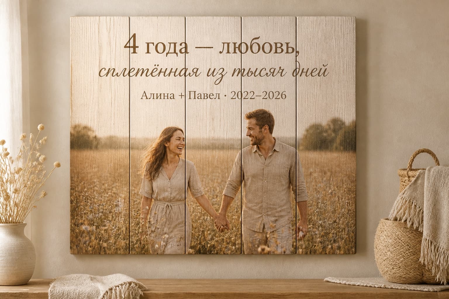 Что подарить на 4 года свадьбы: идеи к льняной годовщине