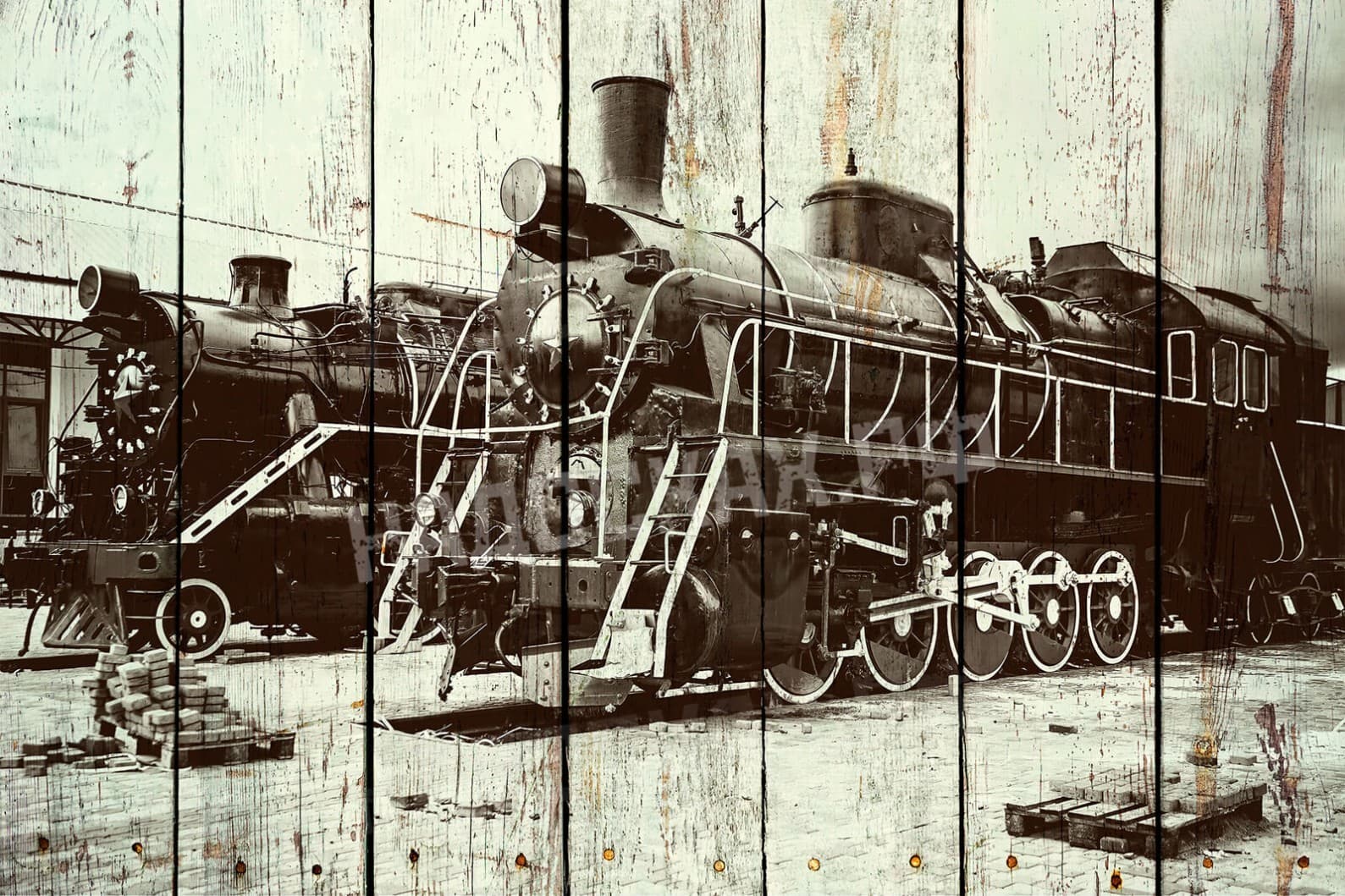 Картина на досках Железная дорога 25
