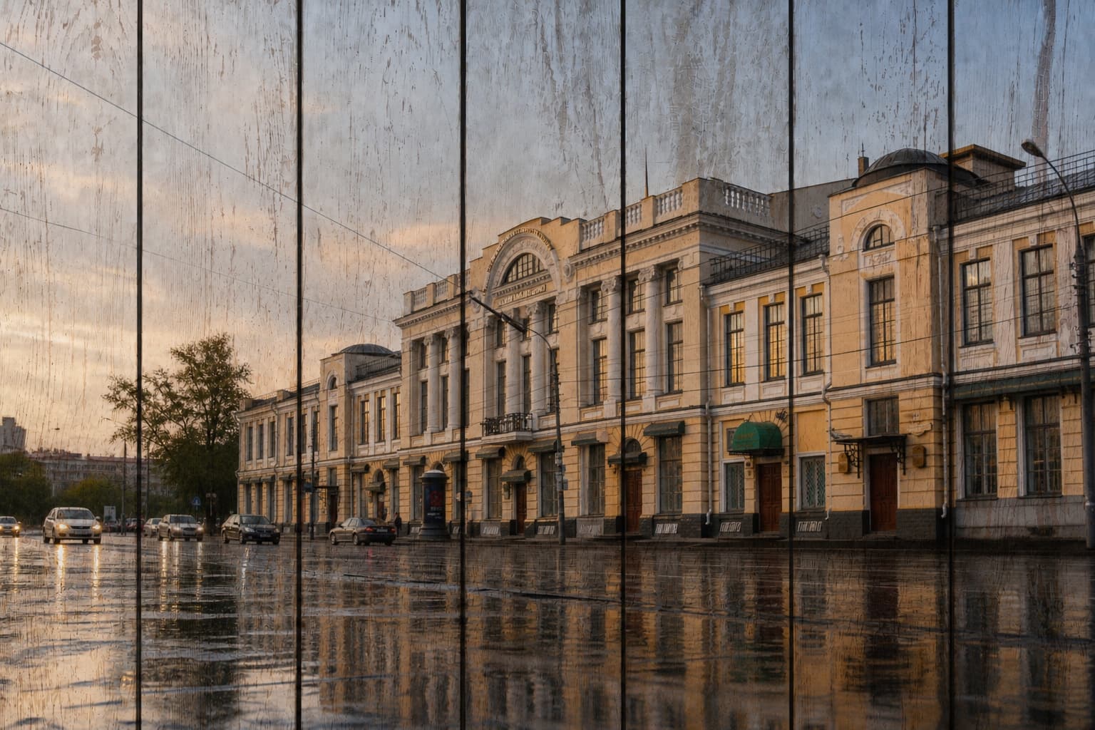Любинский проспект после дождя