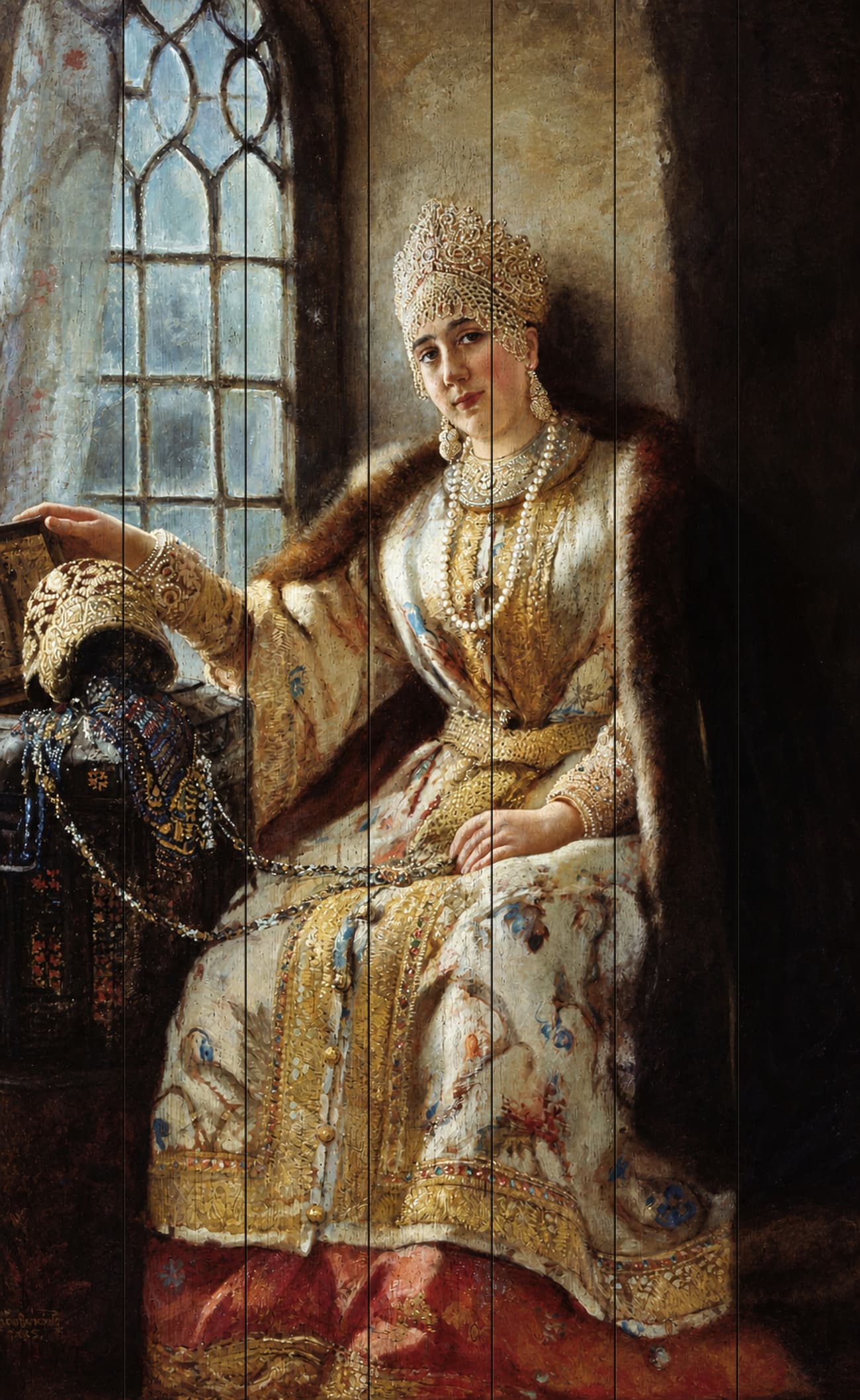 Боярыня у окна, 1885 год — Константин Маковский
