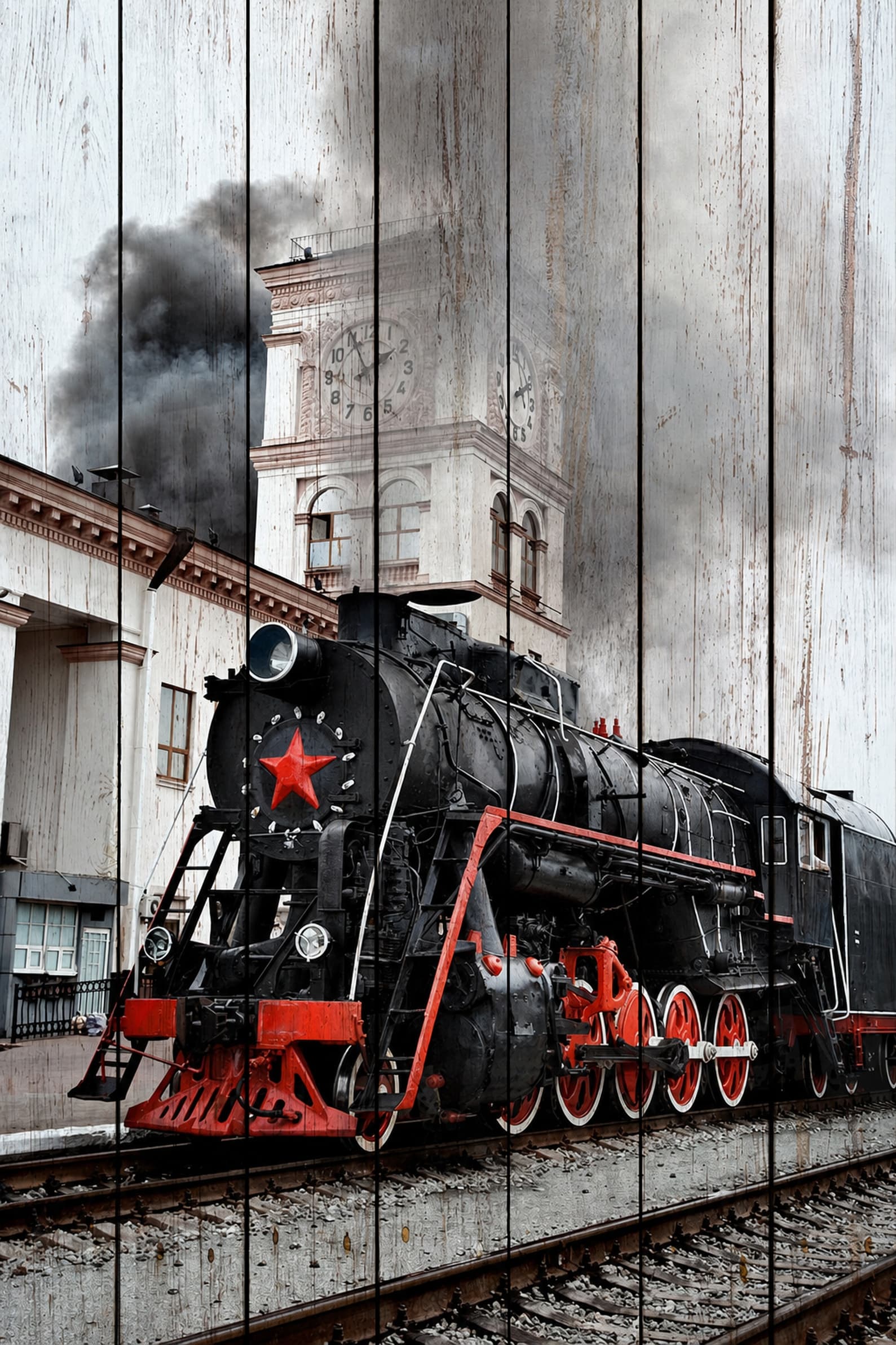 Черный паровоз с красной звездой