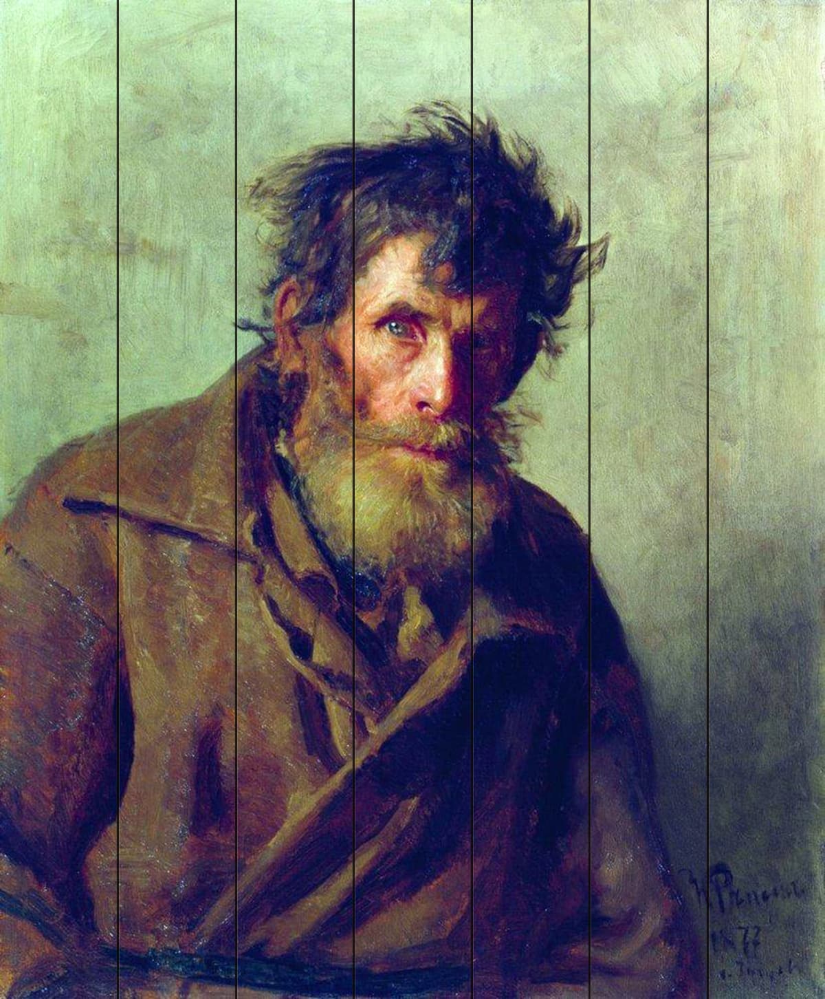 Портрет бородатого мужчины в пальто — Иван Репин