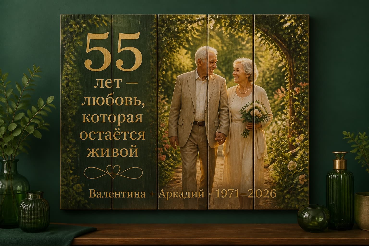 Что подарить на 55 лет свадьбы: идеи к изумрудной годовщине