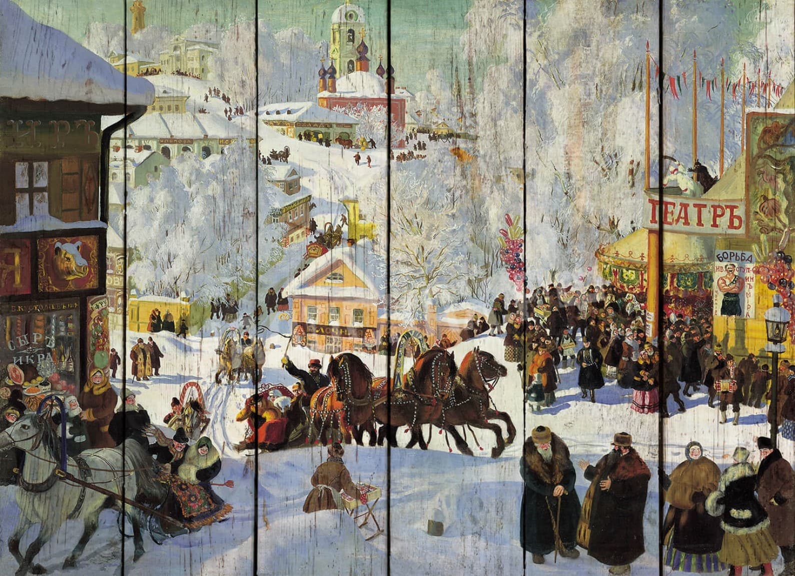 Картина на досках Кустодиев 3