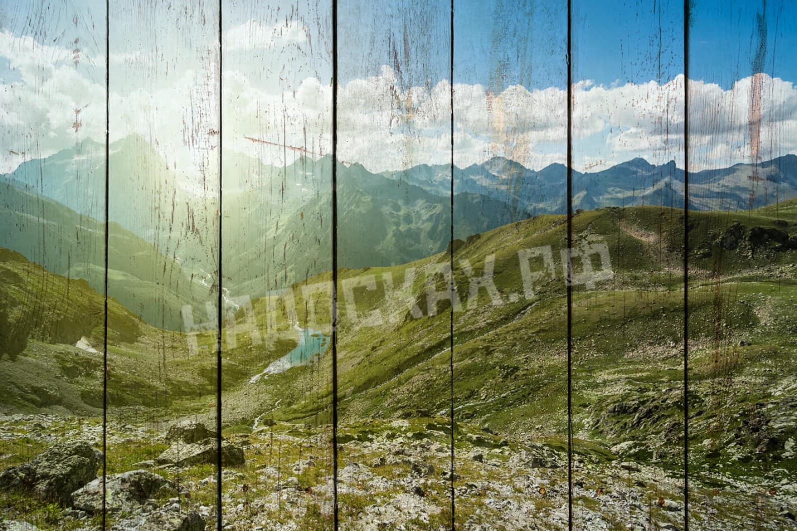 Картина на досках Горы 25