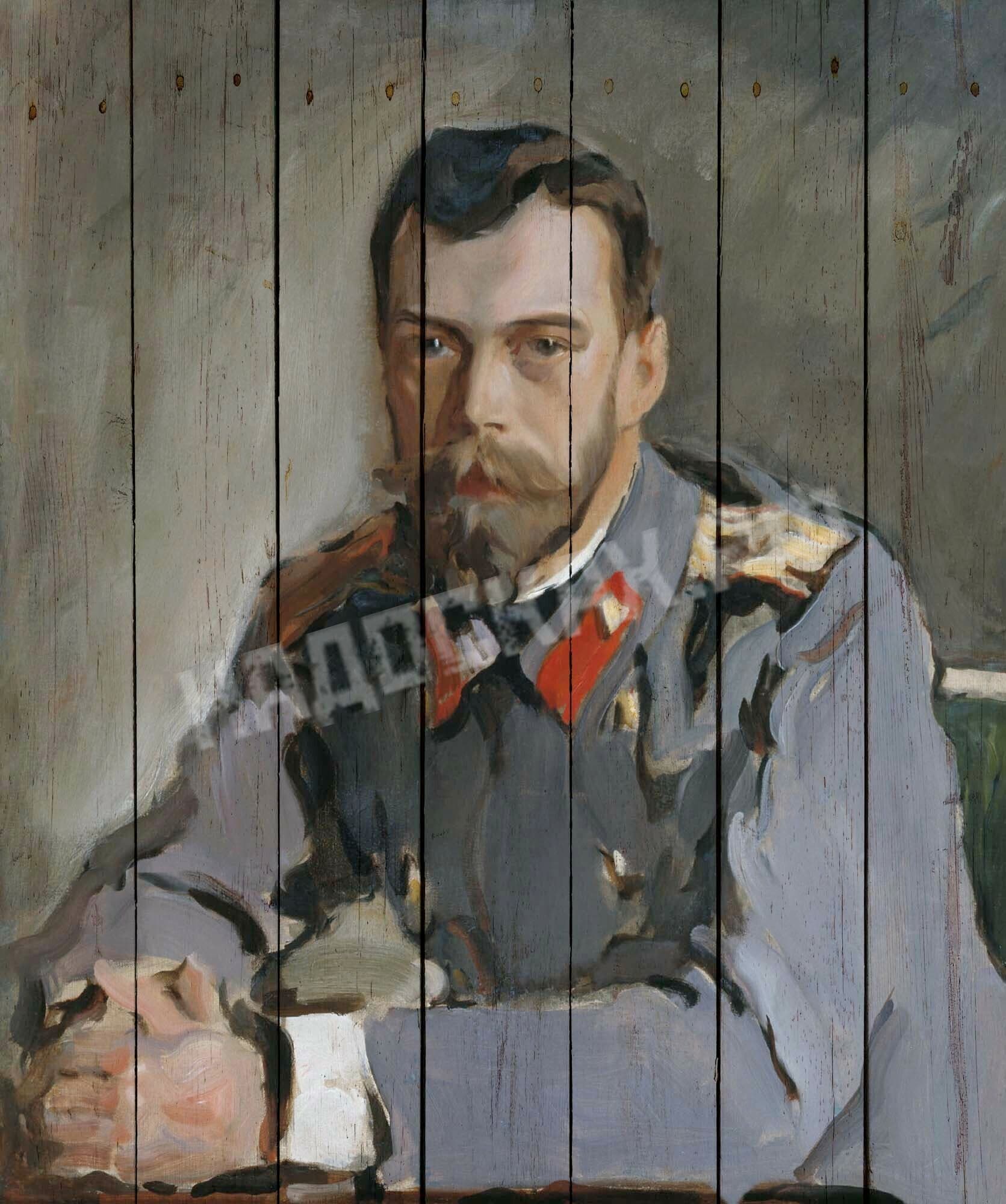 Картина на досках Валентин Серов. Портрет Николая II