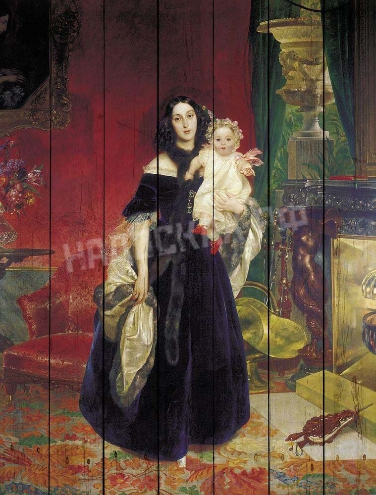 Картина на досках Карл Брюллов. Портрет М. А. Бек, 1840 г.