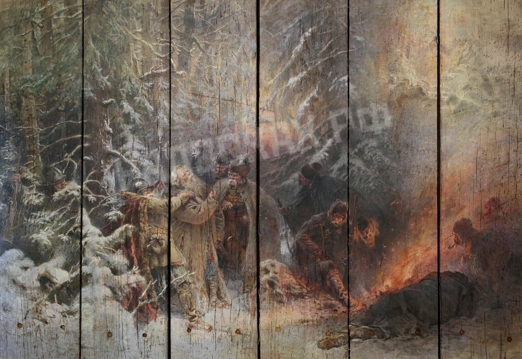 Картина на досках Константин Маковский. Иван Сусанин, 1914 год
