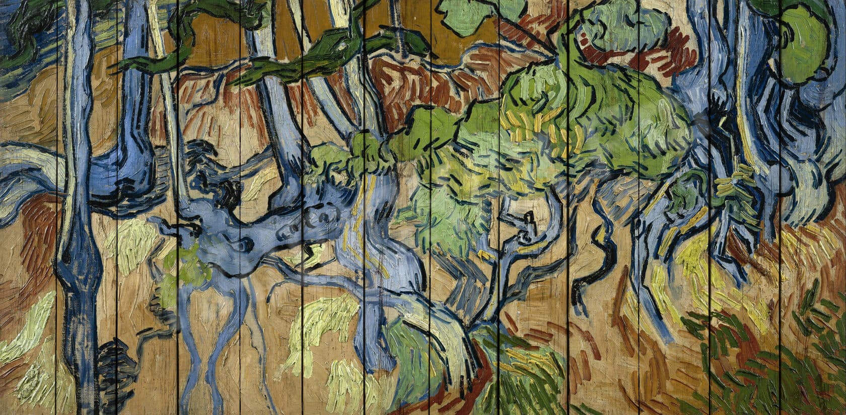 Картина на досках Ван Гог. Корни деревьев