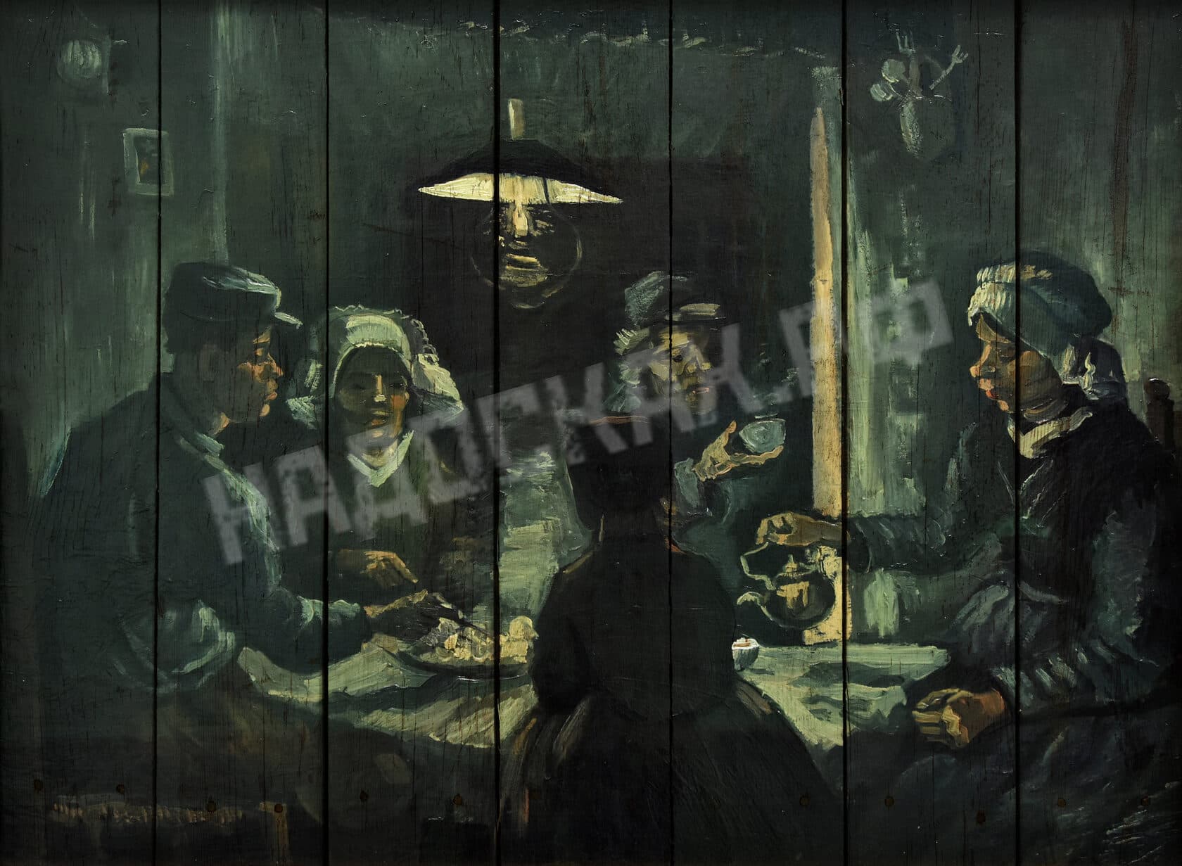 Картина на досках Ван Гог. Едоки картофеля, 1885 г.