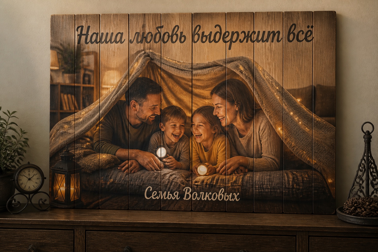 Картина на дереве по фотографии заказчика