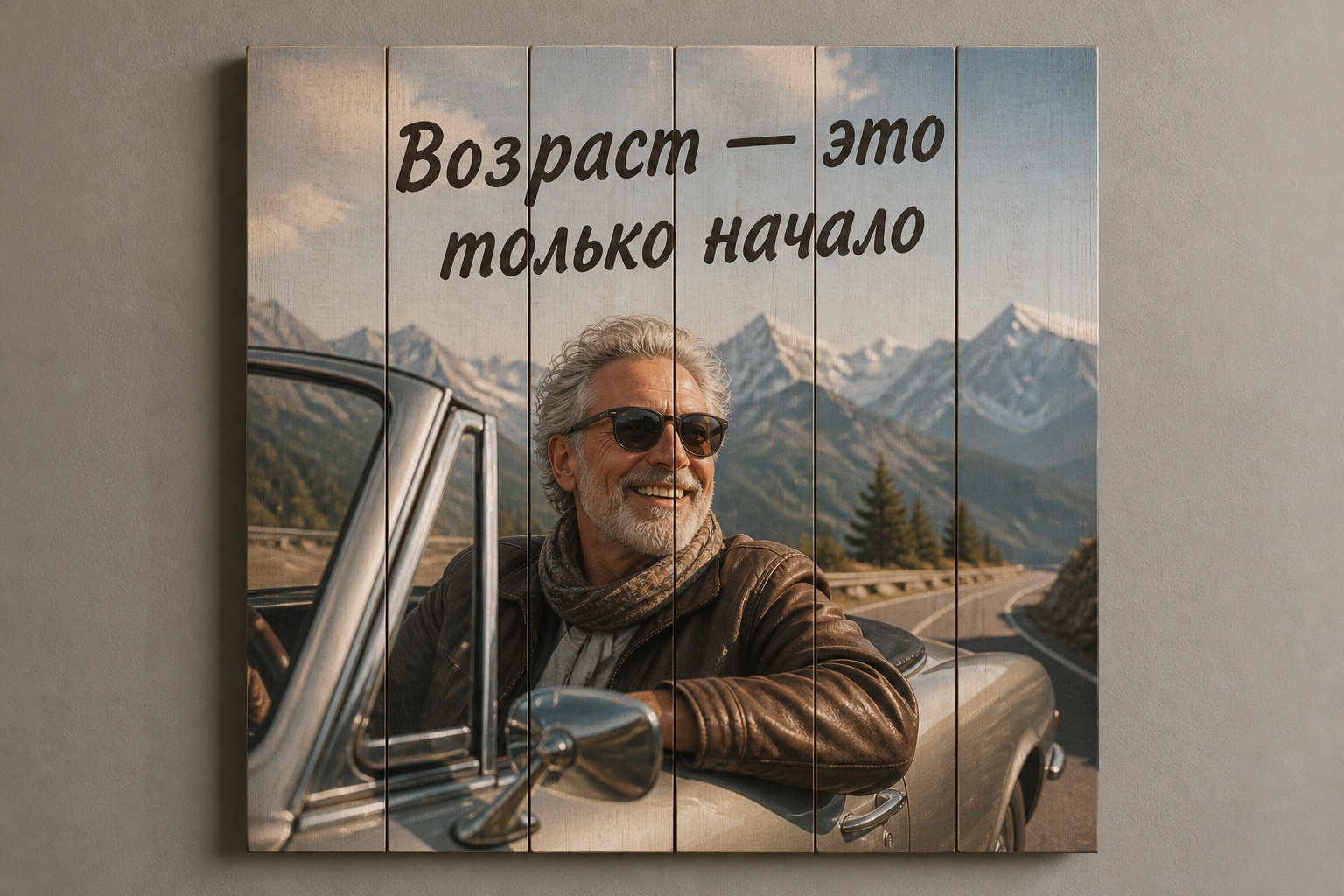 Картина на дереве по фотографии заказчика