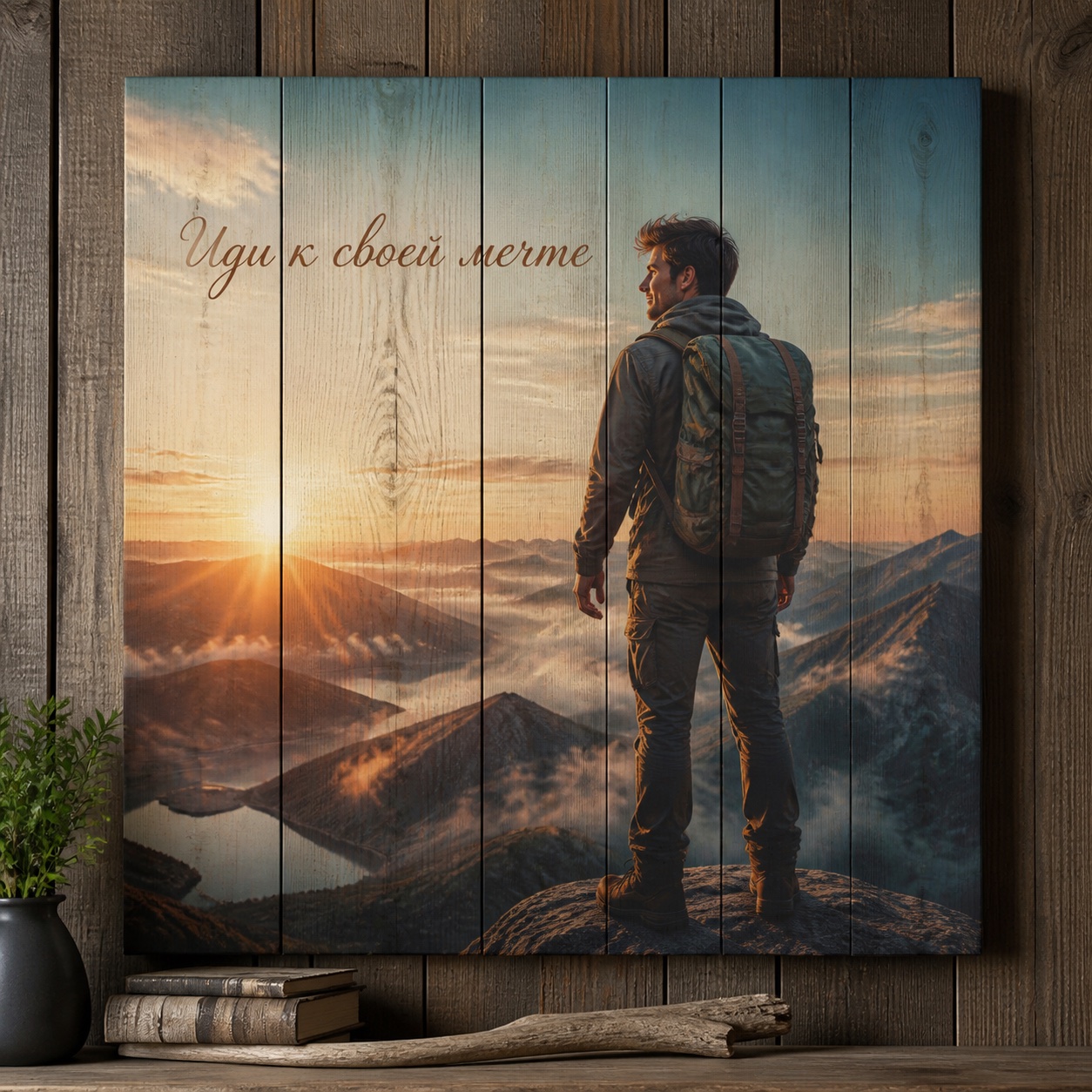 Картина на дереве по фотографии заказчика