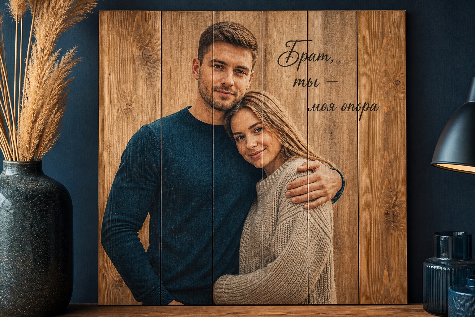 Картина на дереве по фотографии заказчика