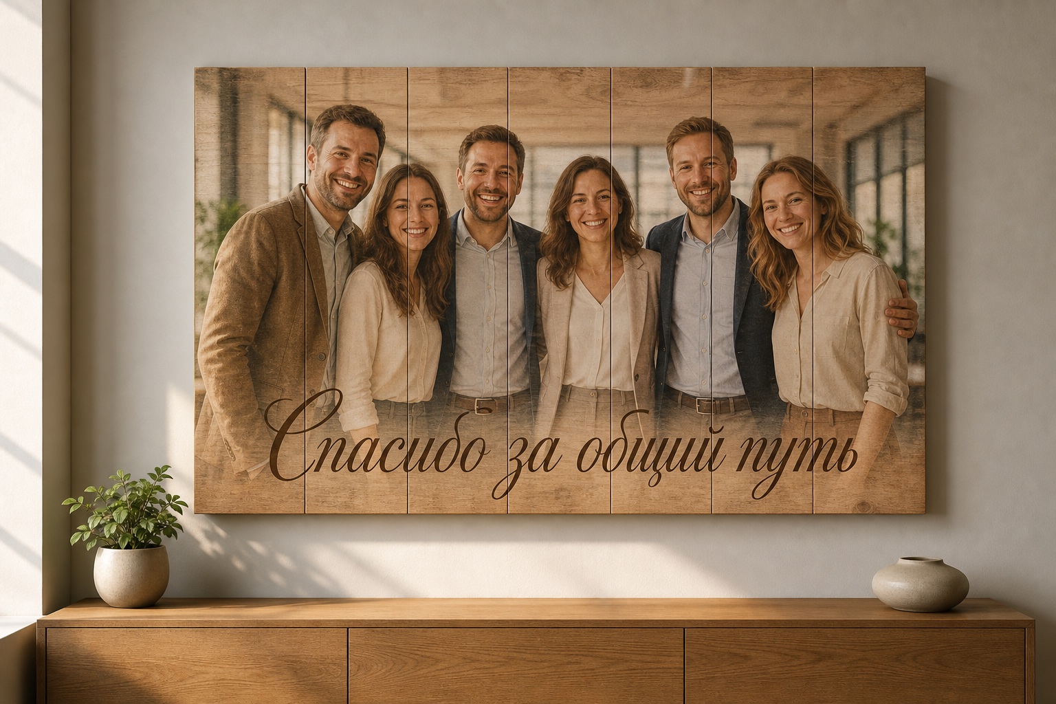 Картина на дереве по фотографии заказчика