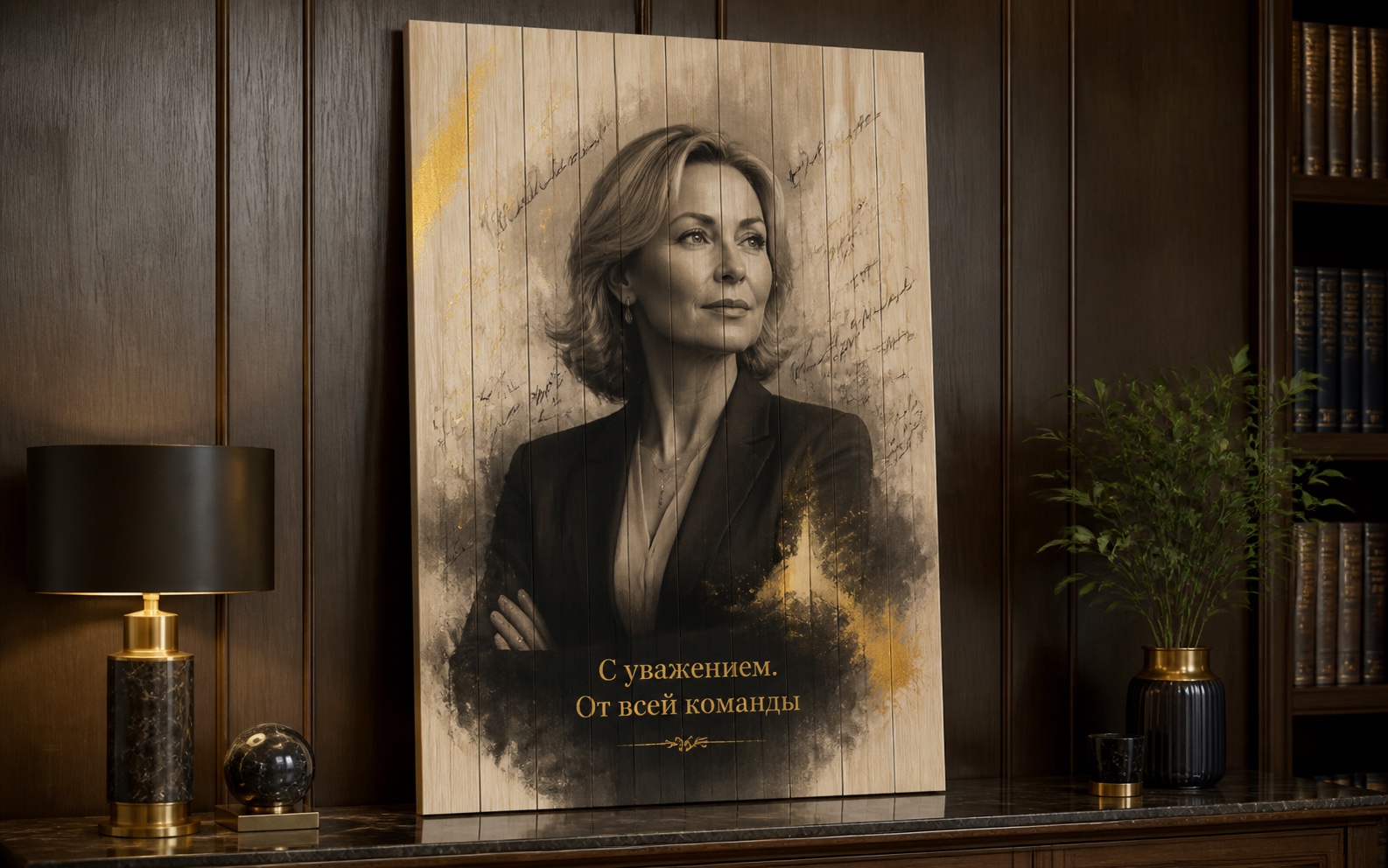 Картина на дереве по фотографии заказчика
