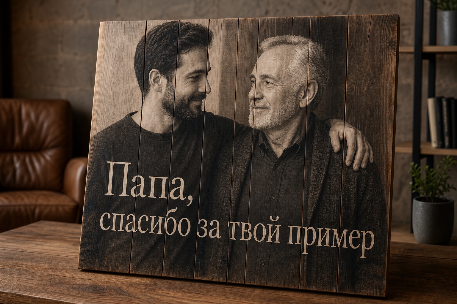 Картина на дереве по фотографии заказчика