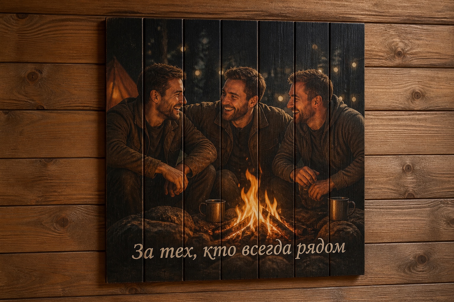 Работа по фотографии заказчика — печать прямо по массиву дерева