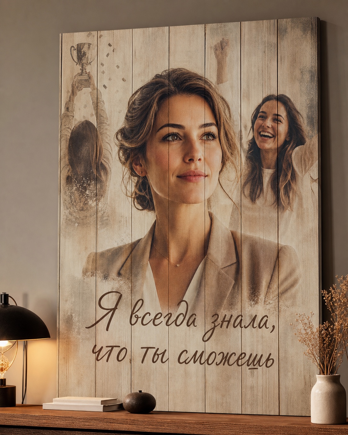 Картина на дереве по фотографии заказчика
