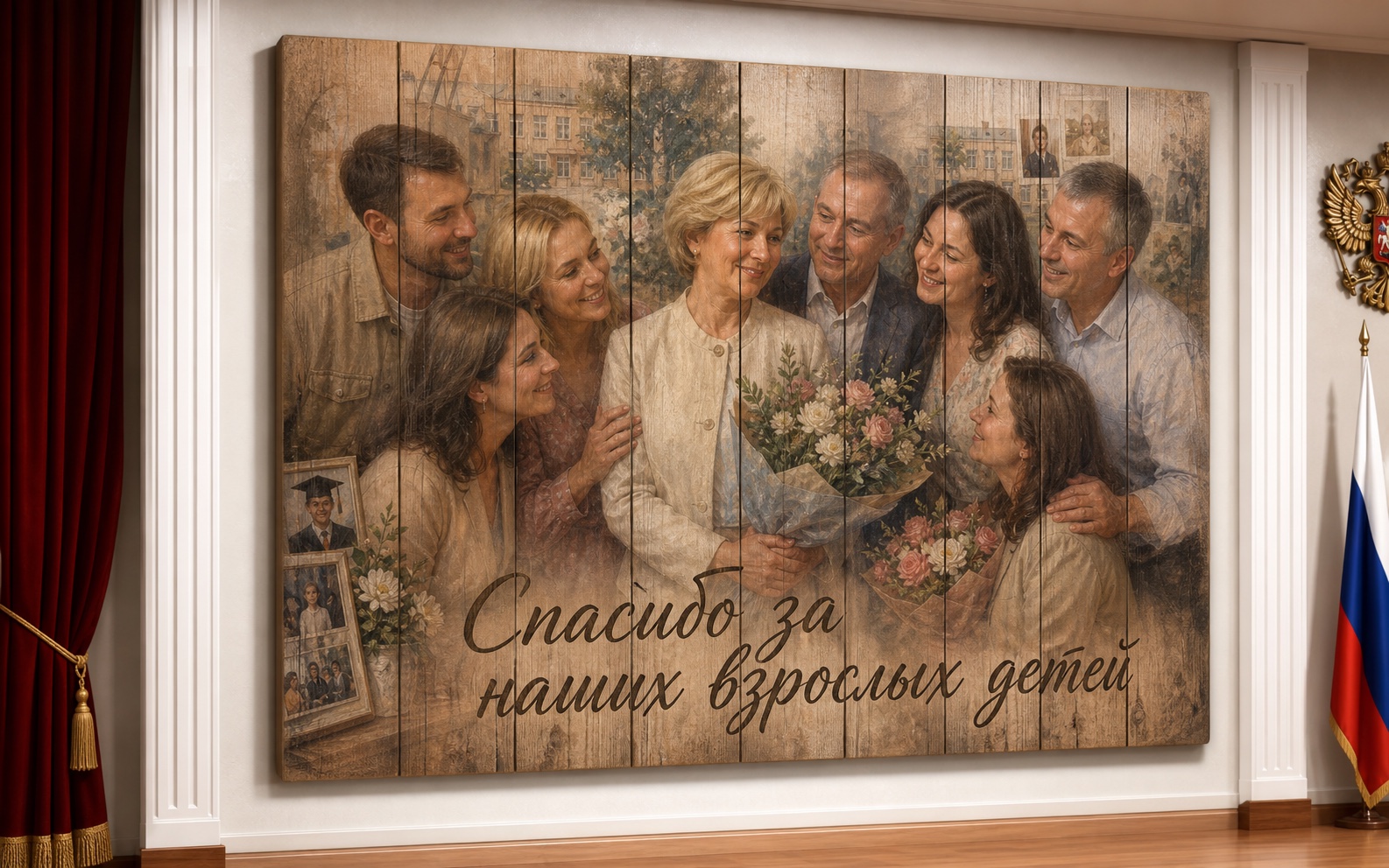 Картина на дереве по фотографии заказчика
