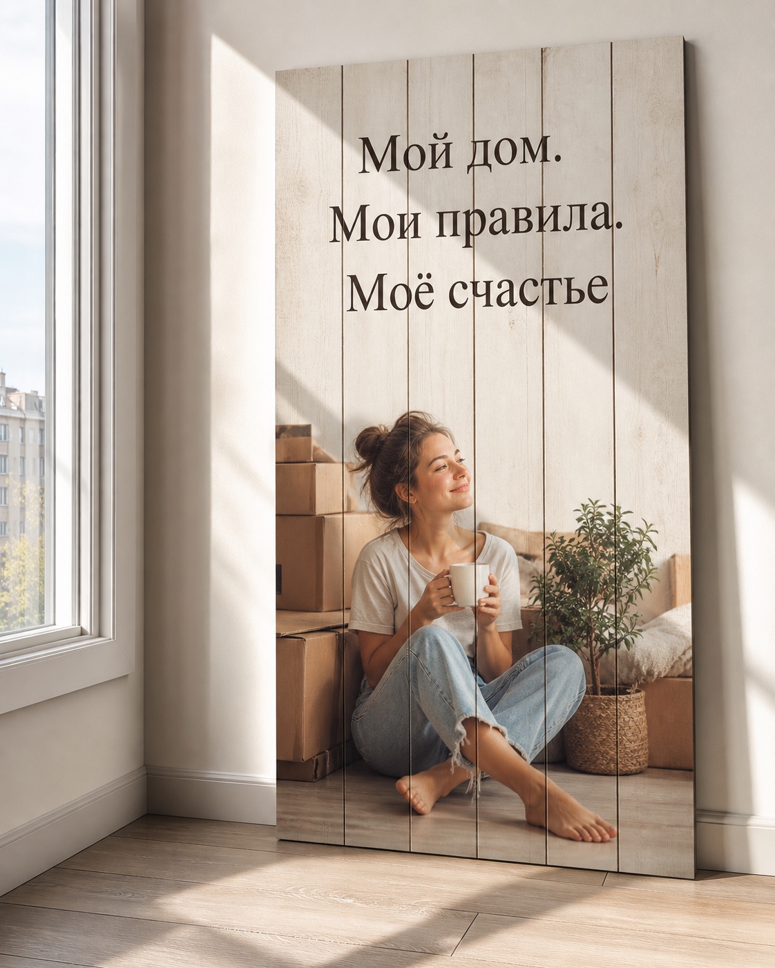 Картина на дереве по фотографии заказчика