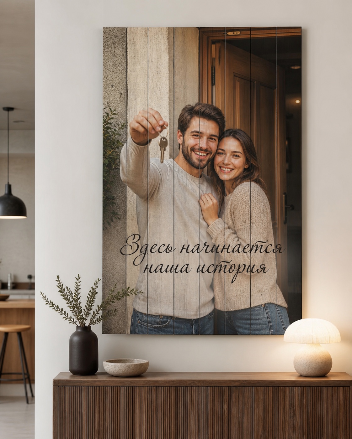 Картина на дереве по фотографии заказчика