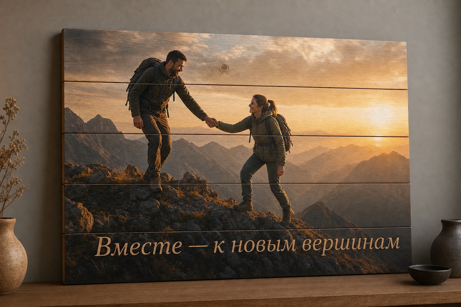 Картина на дереве по фотографии заказчика