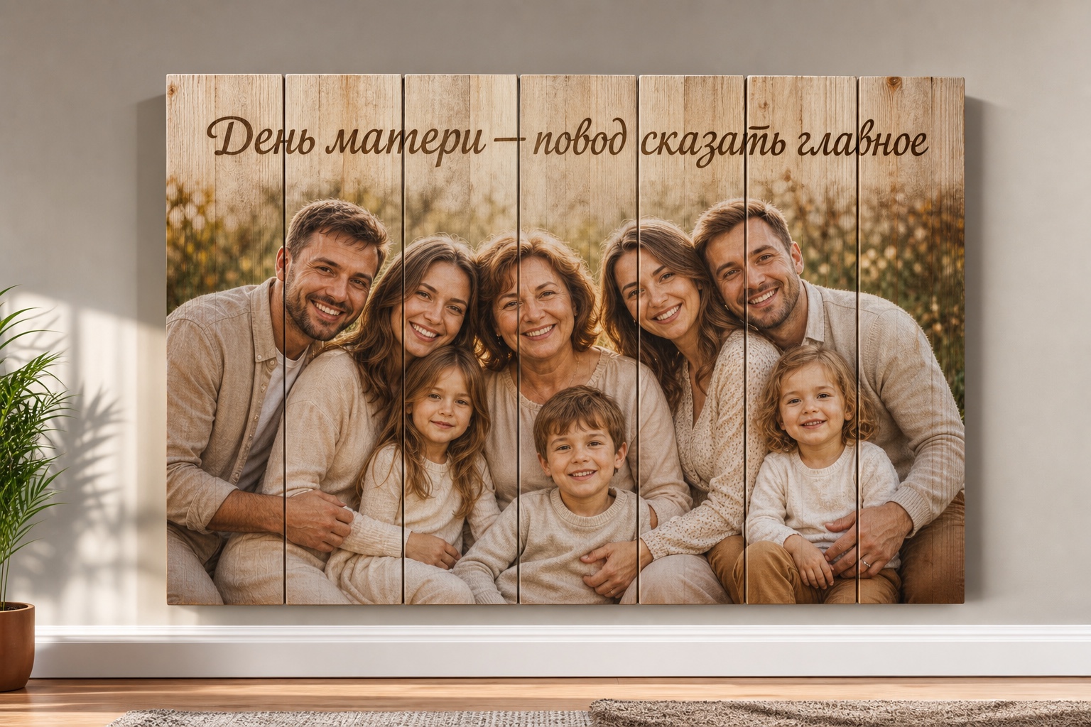 Картина на дереве по фотографии заказчика