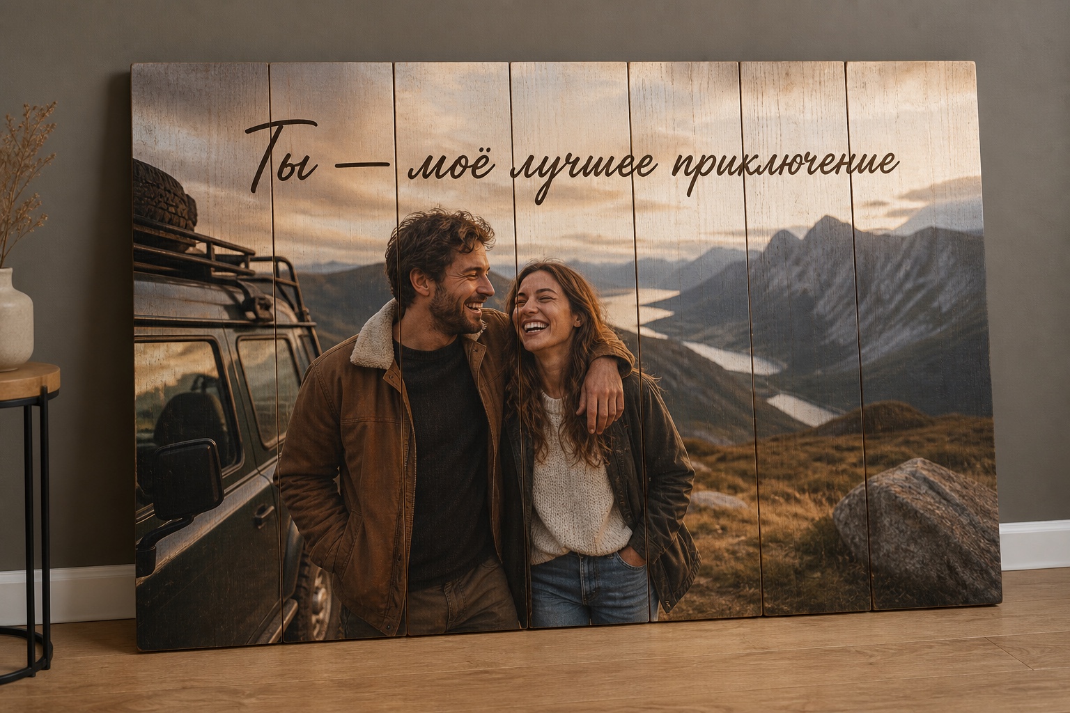 Работа по фотографии заказчика — печать прямо по массиву дерева